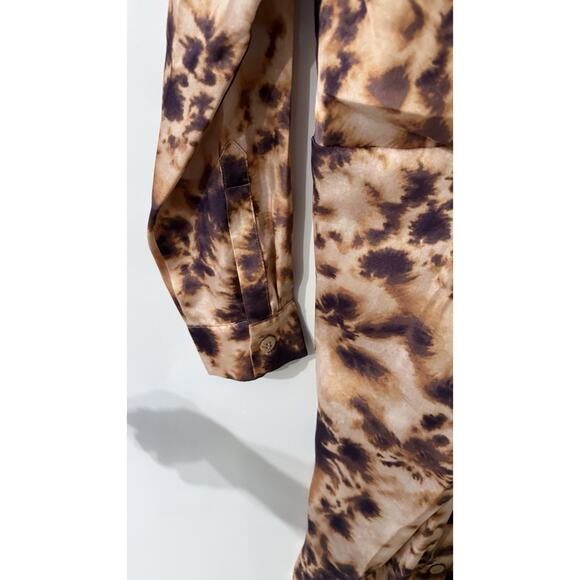 Nanushka Brown Tie Dye Bisso Dress Size Medium $550 - Picture 6 of 9